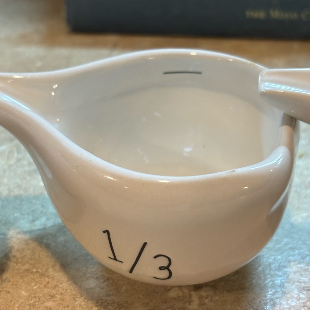 Rae Dunn White Ceramic Fraction Measuring Cups Set Cottagecore - Picture 3 of 10